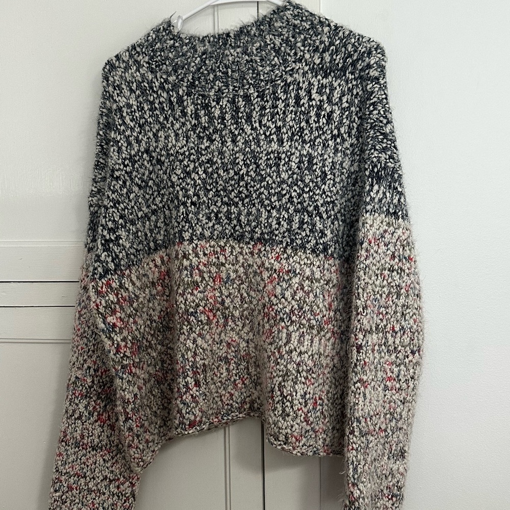 VENUS Black and Cream Cowl Neck Sweater with Chunky Knit